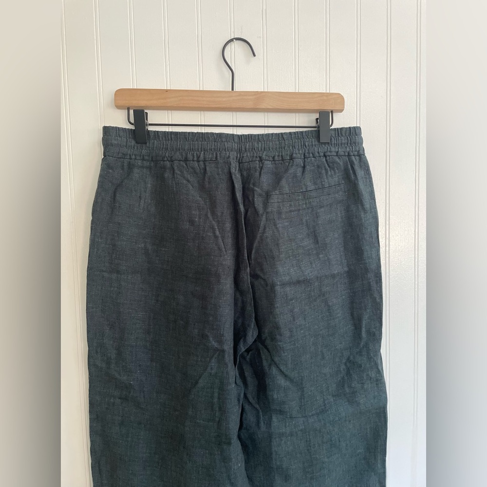 OPUS Linen Madeka Fresh Wide Leg Cropped Trousers Pants in Dark Emerald Size 38 - Picture 11 of 13